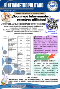 Lee más sobre el artículo Boletín Septiembre SINTRAMETROPOLITANO