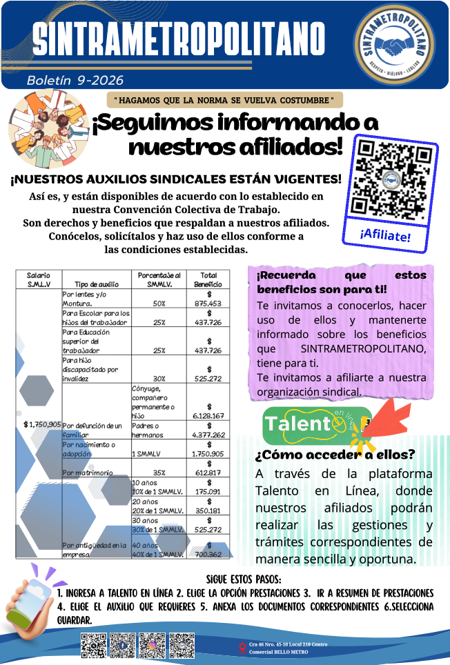 Boletín Septiembre SINTRAMETROPOLITANO